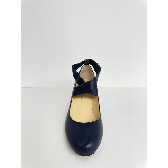 -1683 Jessica Simpson Saedra Dress Wedge High Women's Heels Navy Baby Sleek 8 M - Picture 2 of 5